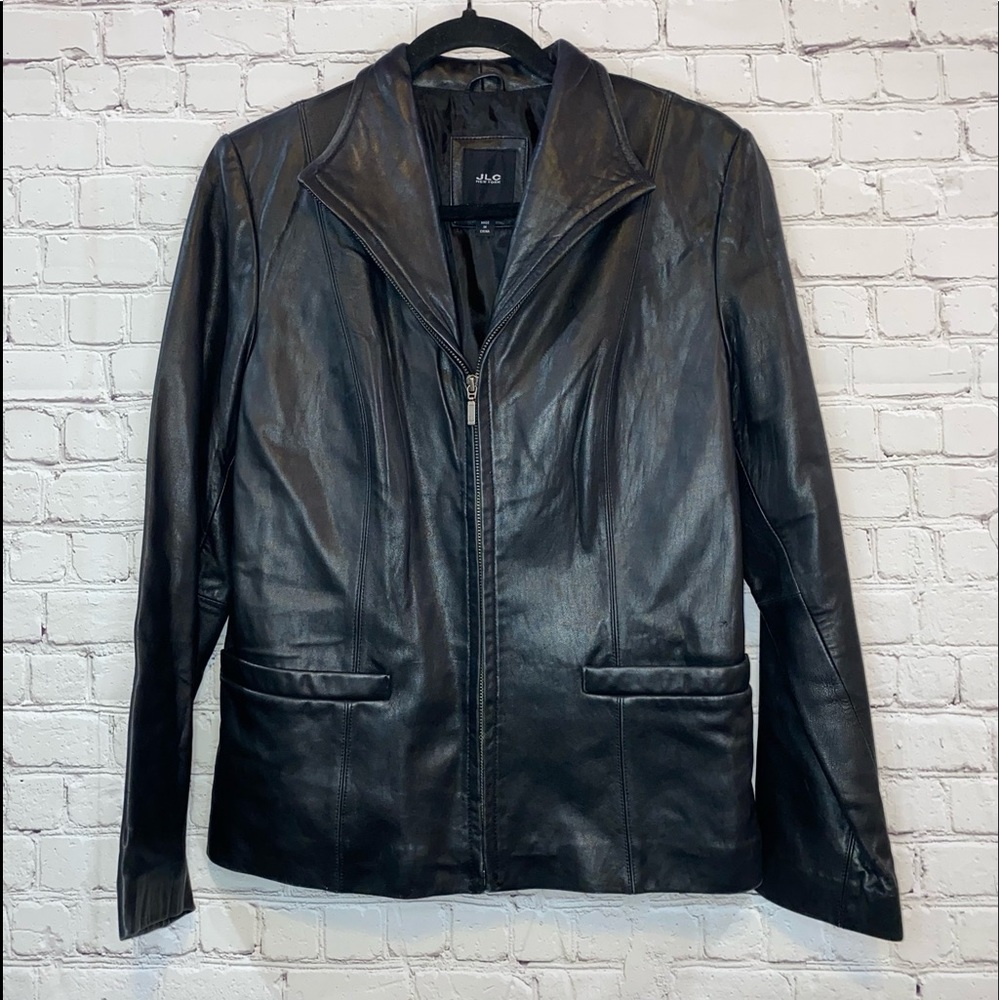 JLC New York Black Full Zip‎ Leather Jacket